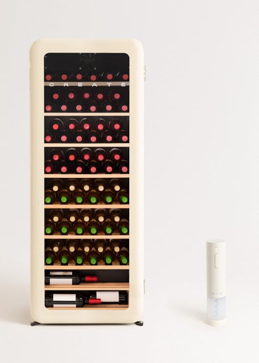 WINECOOLER RETRO - Retro-style electric wine cooler for 12, 45 or 76 bottles