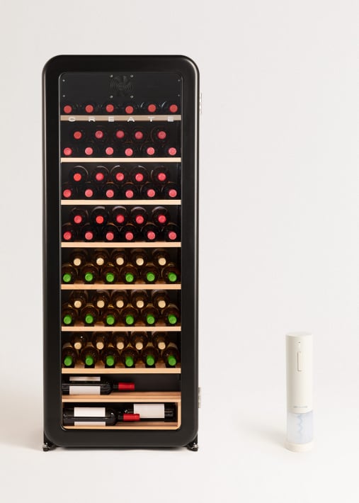 WINECOOLER RETRO - Retro-style electric wine cooler for 12, 45 or 76 bottles