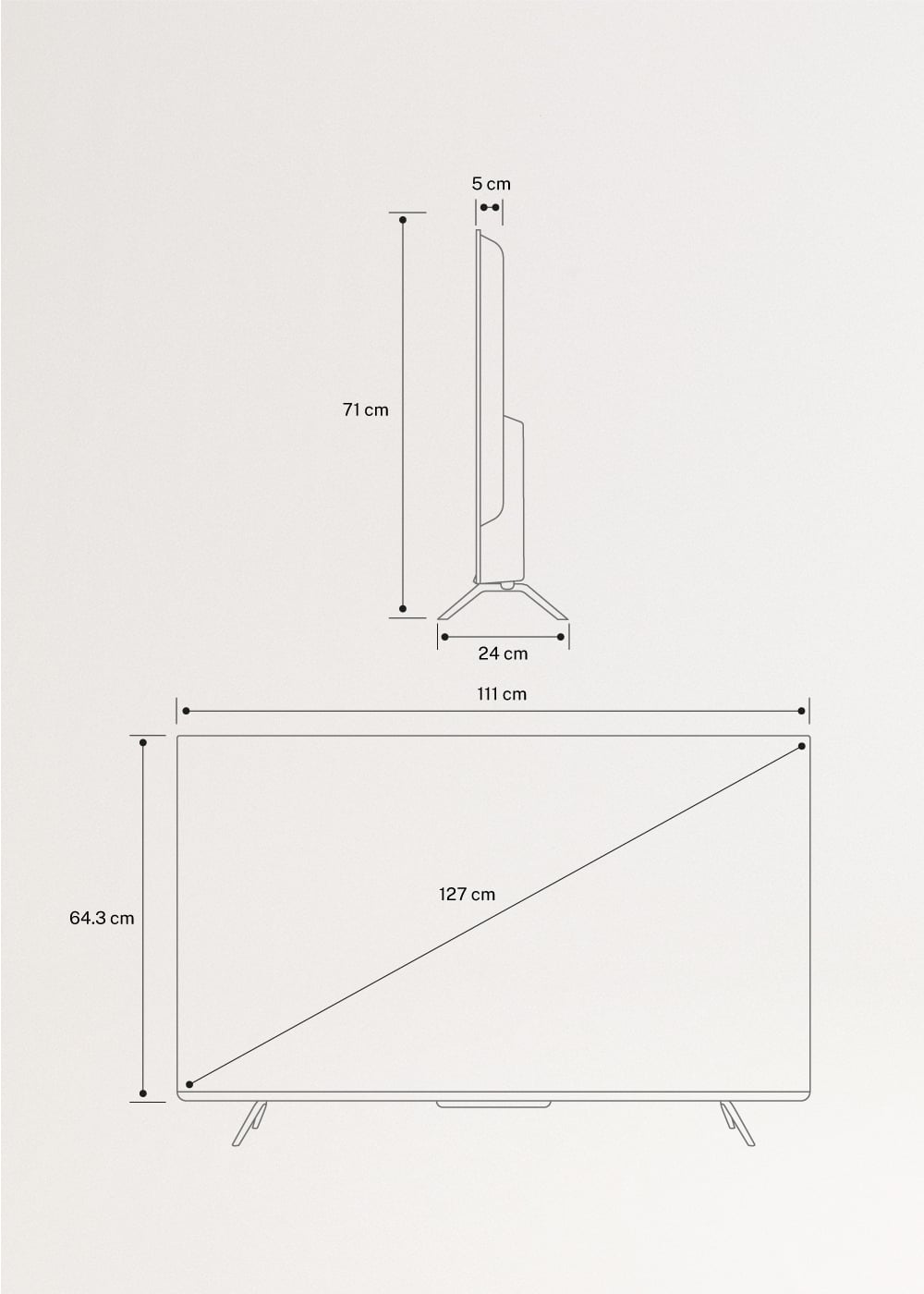 TV COLOR STUDIO - QLED 4K Smart TV with anti-reflective screen and color frame, medidas foto vertical