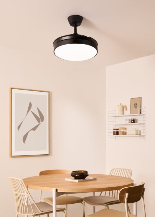 WIND CLEAR - Ceiling fan 40W silent retractable blades with LED light various sizes