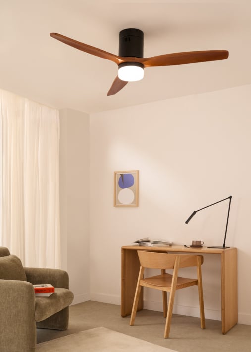 WIND CALM NATURAL WOOD - Silent 40W ceiling fan 100% wood