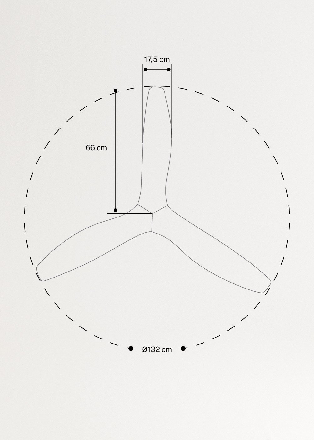 WIND BALANCE - Ceiling fan 40W silent Ø132 cm, medidas foto vertical