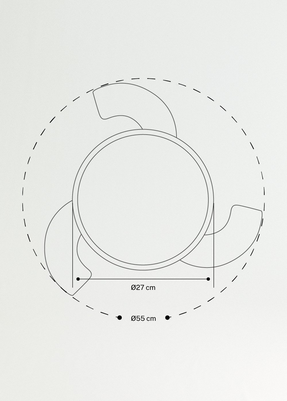 WIND CLEAR LAMP - Silent 40W ceiling fan Ø55cm with retractable blades and LED light, medidas foto vertical