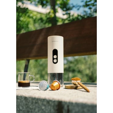 THERA MOVE - Portable espresso machine 15 bar for capsules and ground coffee Off-white