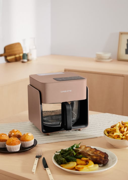 AIR FRYER STUDIO CRYSTAL - 4.2L Glass Air Fryer with Optional Steamer