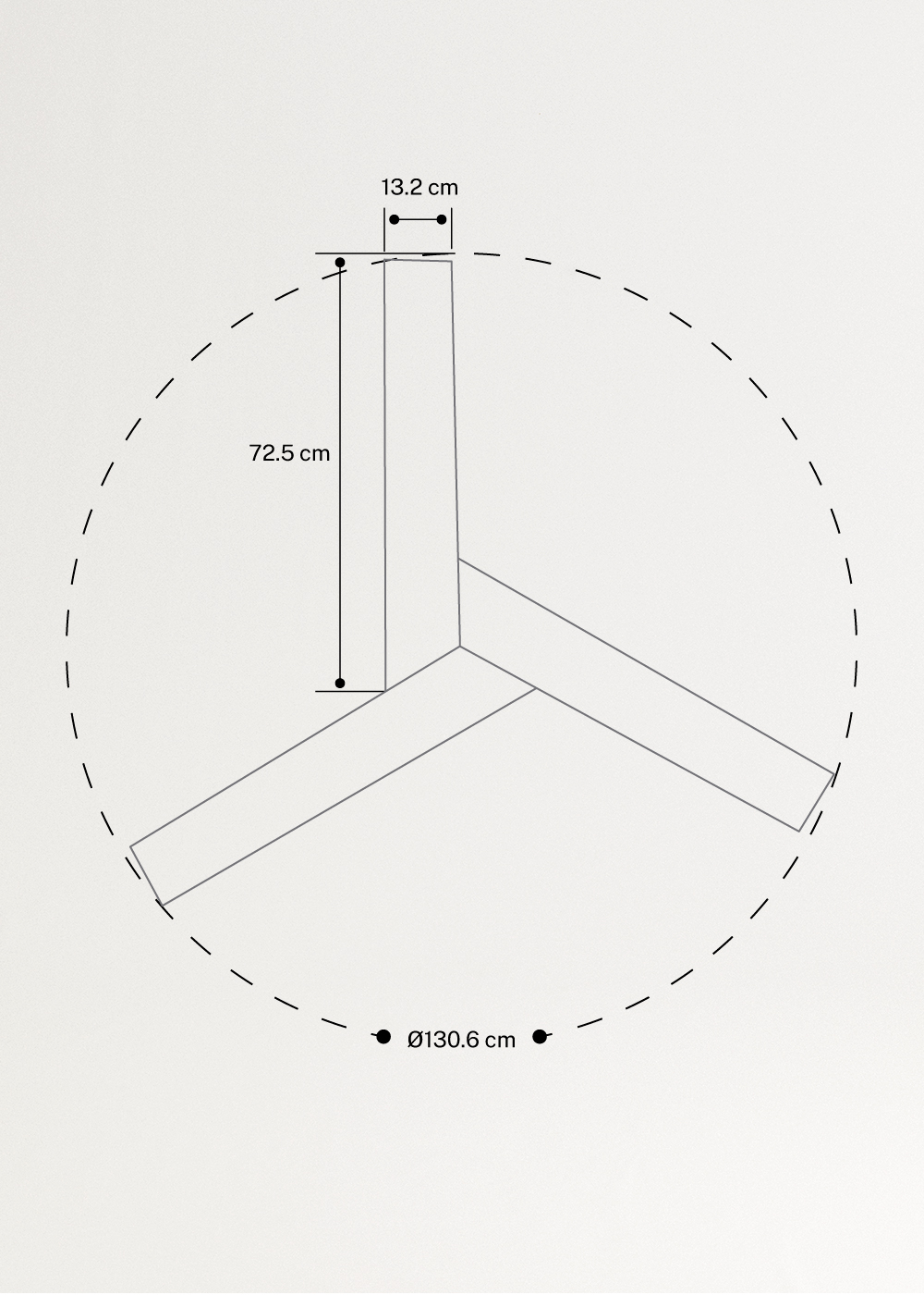 WIND SHARP - Ceiling fan 40W silent Ø132 cm, medidas foto vertical