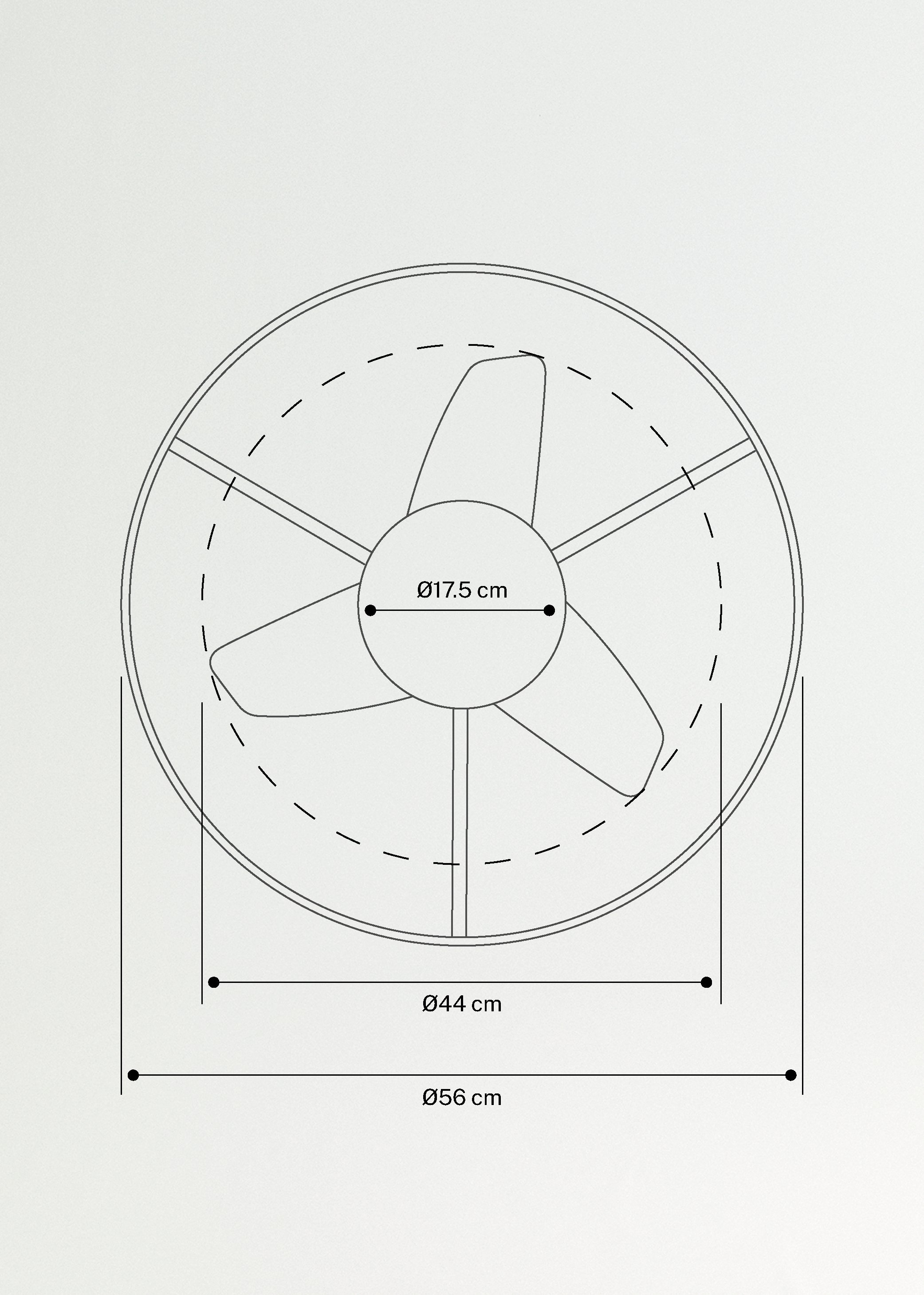 WIND LAMP WOVEN - Silent 25W Ceiling Fan with LED Light, medidas foto vertical
