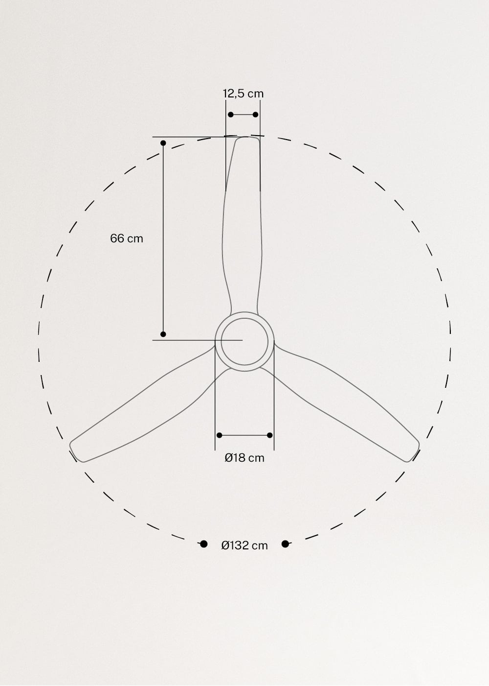 WIND STYLANCE - Quiet 40W ceiling fan with technical ABS blades, available in various sizes, medidas foto vertical