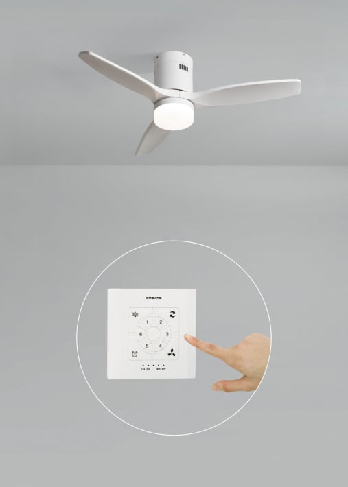 WIND CALM NATURAL WOOD - Silent 40W ceiling fan 100% wood