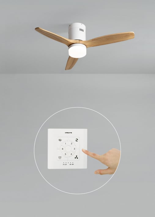 WIND CALM NATURAL WOOD - Silent 40W ceiling fan 100% wood