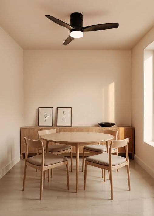 WIND CALM NATURAL WOOD - Silent 40W ceiling fan 100% wood