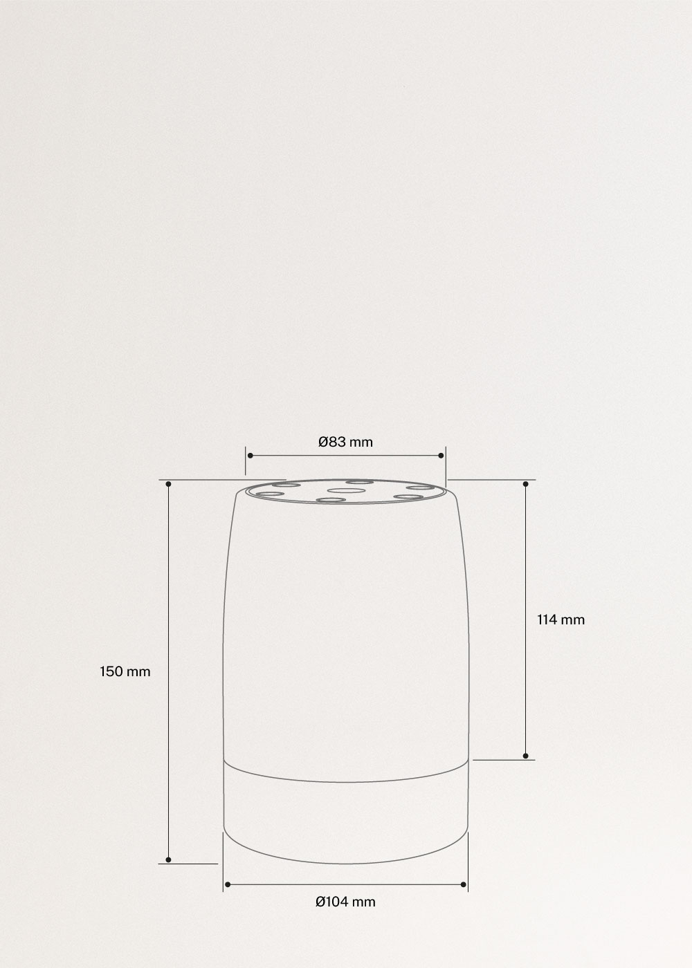 BABY DREAM CONNECT - Sleep and white noise lamp for babies with Wi-Fi, medidas foto vertical
