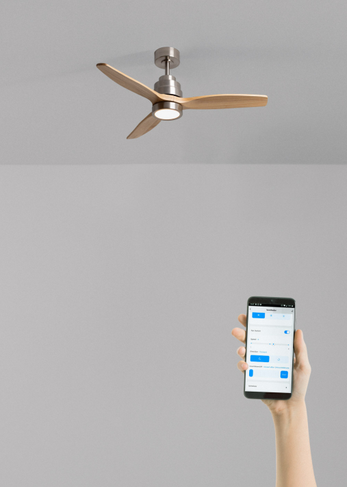 WIND STYLANCE NATURAL WOOD - Silent 40W ceiling fan 100% wood various sizes