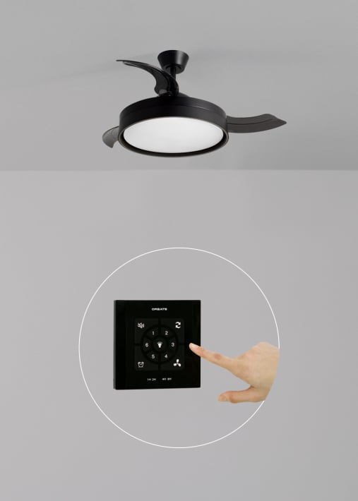 WIND CLEAR EDGE - 40W silent ceiling fan Ø107 cm with retractable blades and LED light