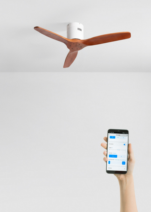 WIND CALM NATURAL WOOD - Silent 40W ceiling fan 100% wood