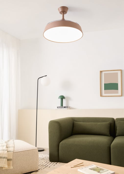 WIND CLEAR CONTOUR  - 40 W silent ceiling fan Ø107 cm with retractable blades and LED light