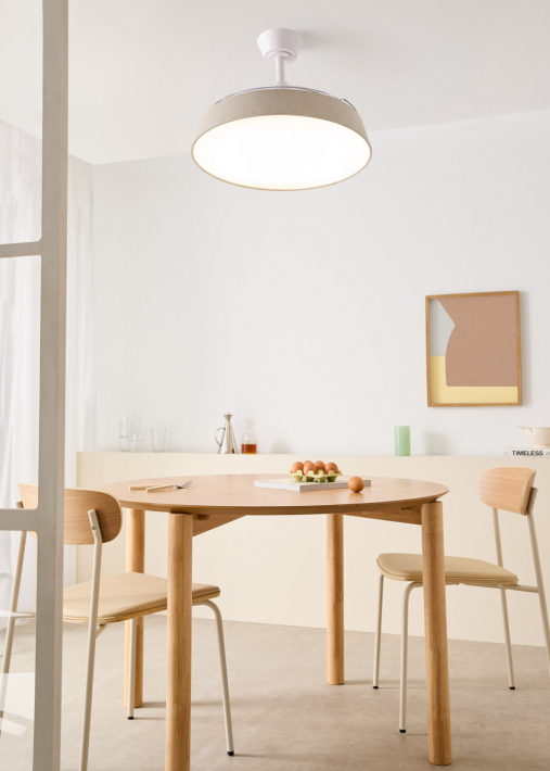 WIND CLEAR CONTOUR  - 40 W silent ceiling fan Ø107 cm with retractable blades and LED light