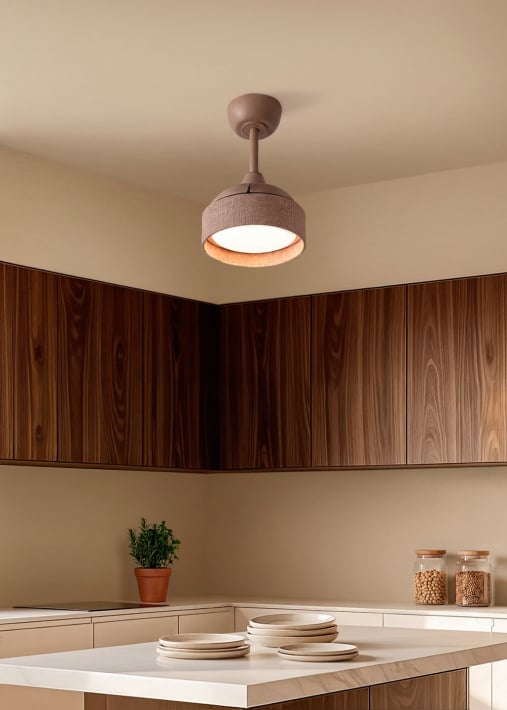 WIND CLEAR LAMP - Silent 40W ceiling fan Ø55cm with retractable blades and LED light