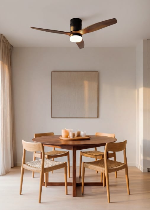 WIND CALM NATURAL WOOD - Silent 40W ceiling fan 100% wood