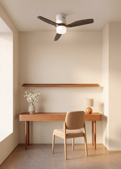 WIND CALM NATURAL WOOD - Silent 40W ceiling fan 100% wood