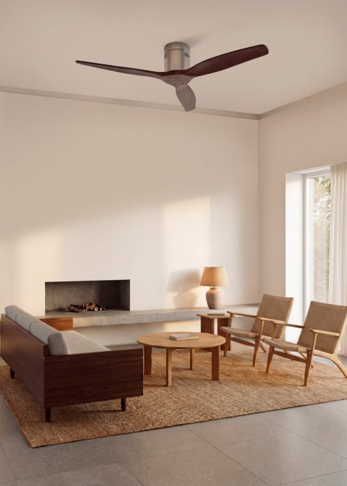 WIND CALM NATURAL WOOD - Silent 40W ceiling fan 100% wood
