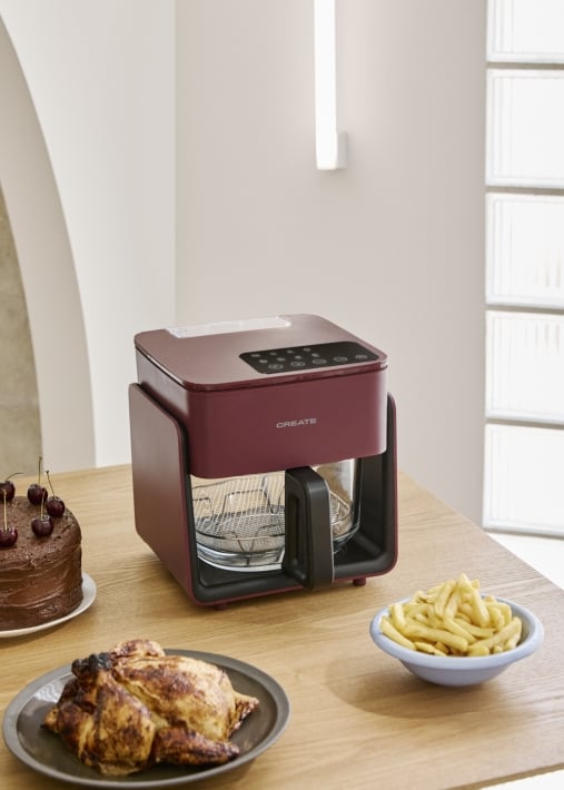 AIR FRYER STUDIO CRYSTAL - 4.2L Glass Air Fryer with Optional Steamer