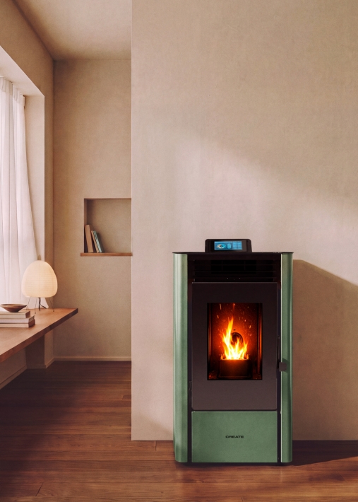 WARM PELLET CONNECT - 10 kw indoor smoke-free pellet stove with wifi
