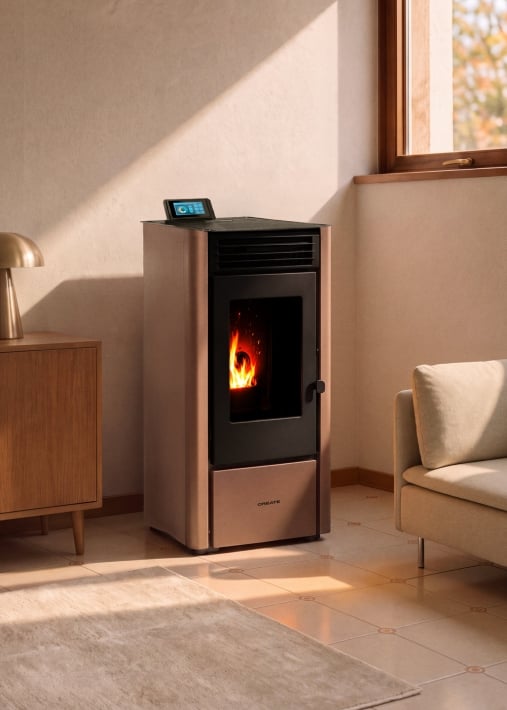 WARM PELLET CONNECT - 10 kw indoor smoke-free pellet stove with wifi