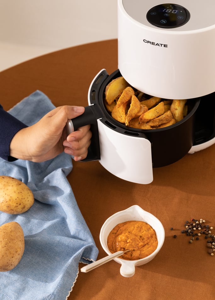 CREATE IKOHS FRYER AIR - Oil-Free Fryer, 900W, Oil-Free, Extra Healthy  Frying, Temperature Settings 80-200°C, Timer and Temperature Control (Black)
