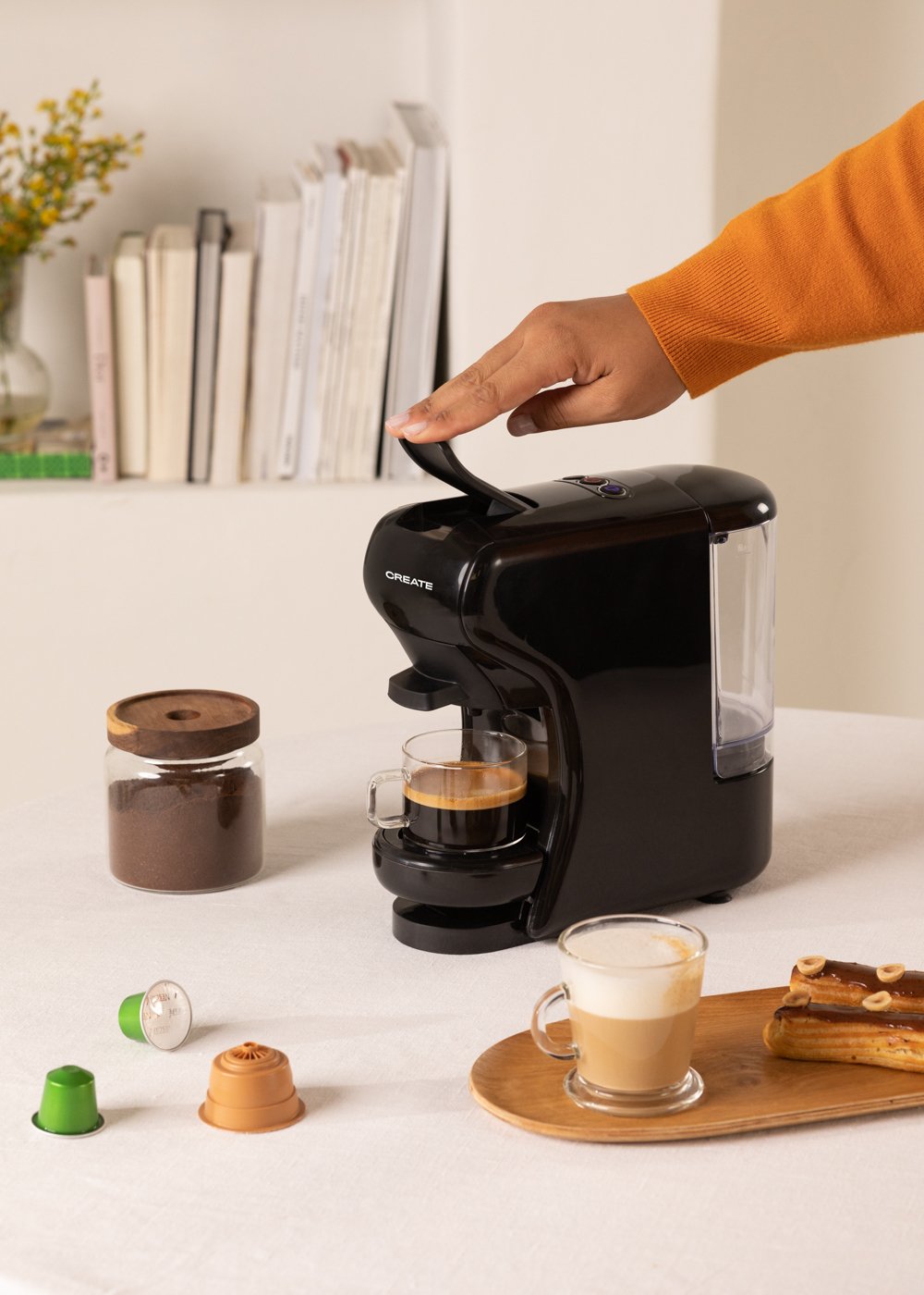 POTTS Multi capsule express and ground coffee machine Create