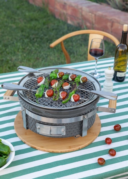 Buy BBQ KAMADO HIBACHI - Round barbecue with grill and griddle