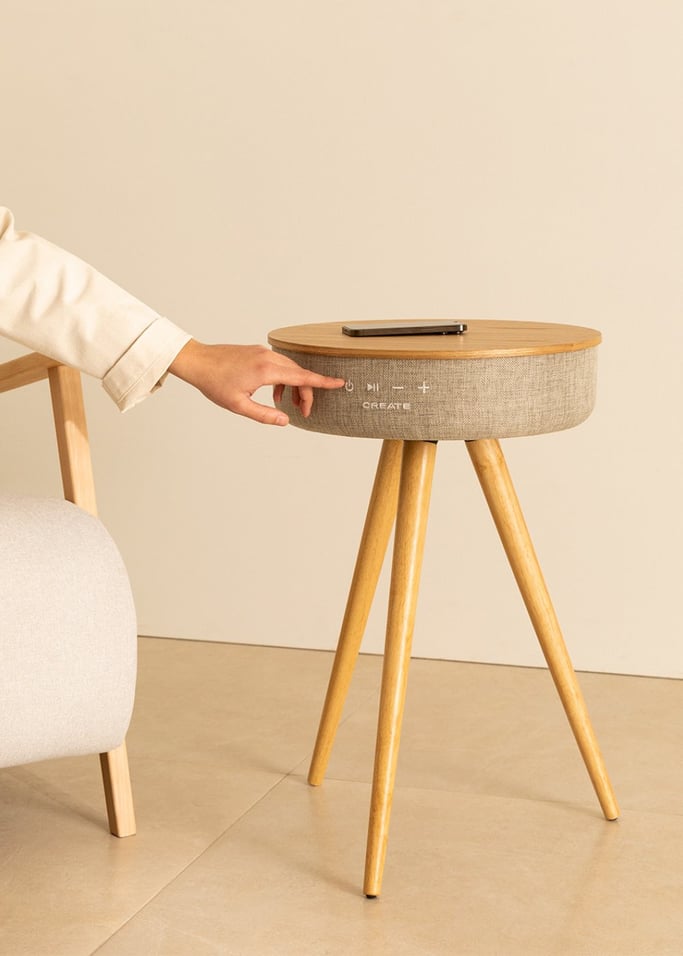 SPEAKER TABLE 360 - Speaker table with 360º omnidirectional sound, bluetooth and wireless charging, gallery image 2