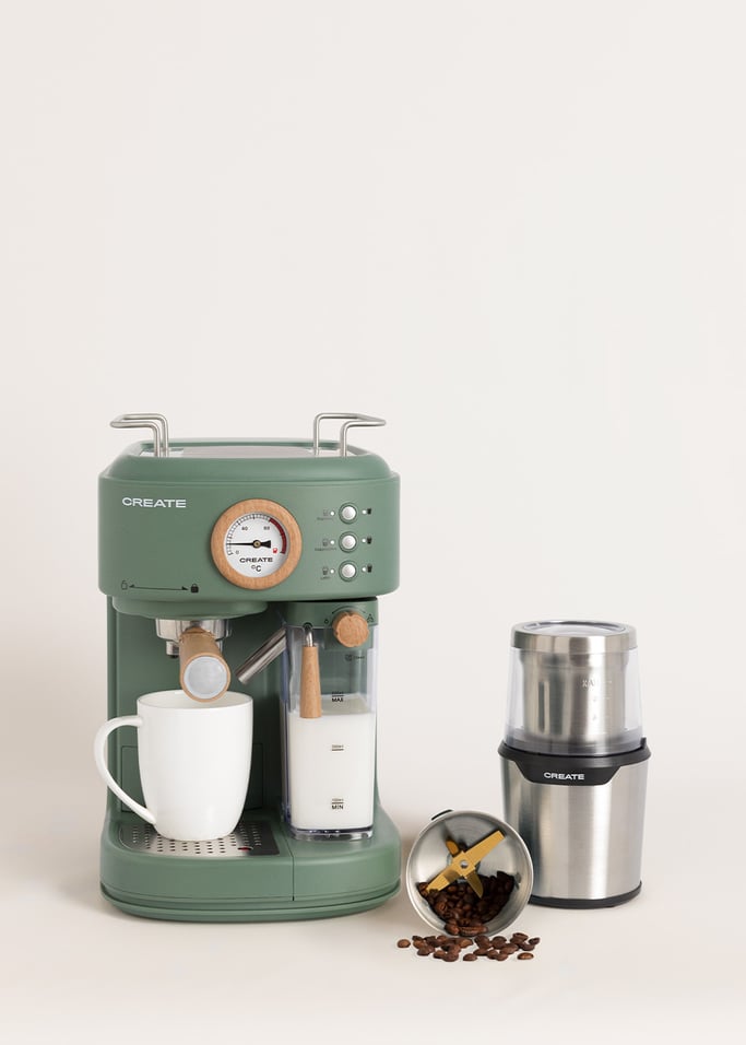 PACK THERA RETRO PRO Automatic Espresso Machine + MILL PRO Coffee and spices grinder, gallery image 1