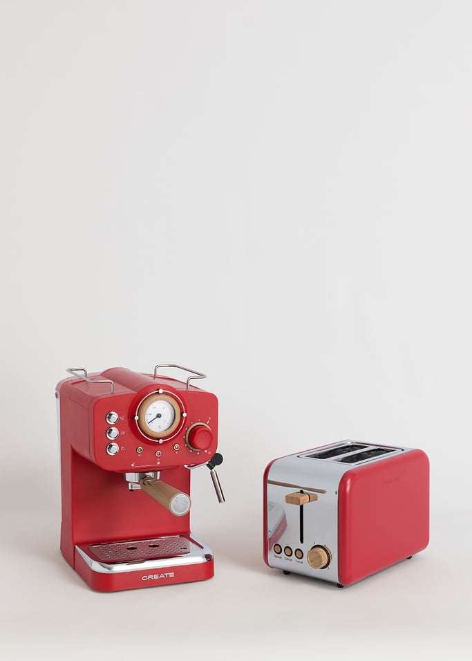 Pack TOAST RETRO Toaster + THERA RETRO MATT Matte Finish Espresso Machine , gallery image 1
