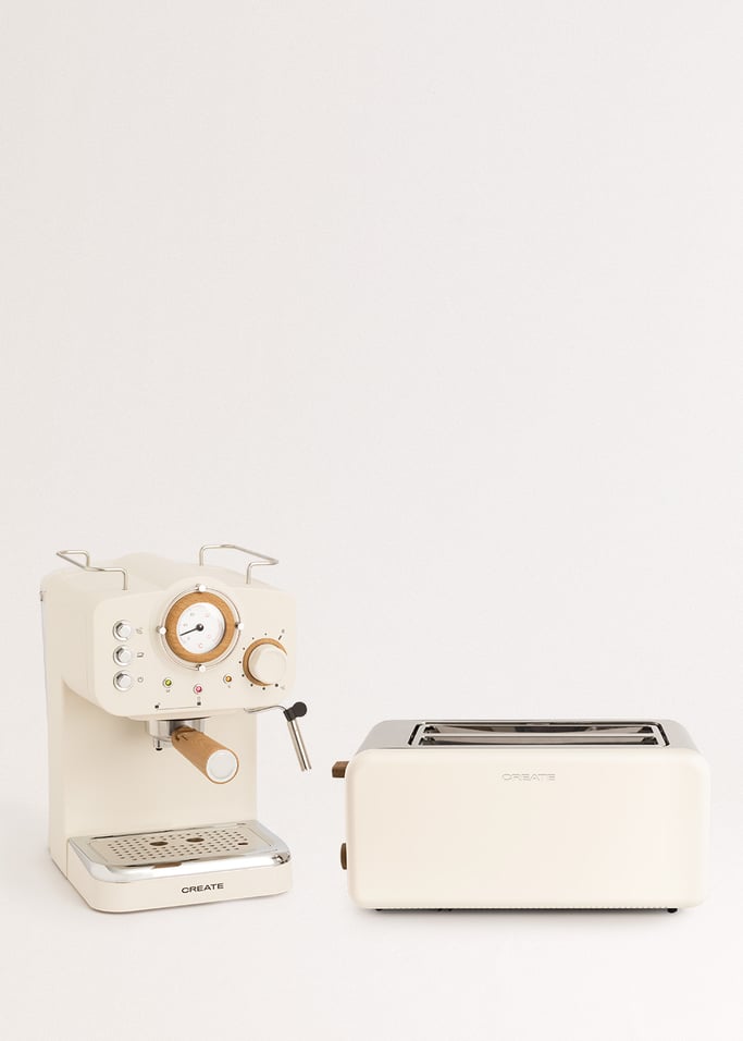 Pack TOAST RETRO Toaster + THERA RETRO MATT Matte Finish Espresso Machine , gallery image 1