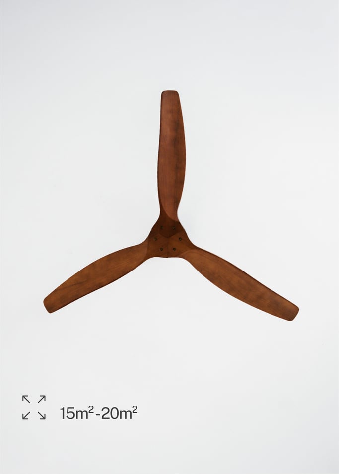 WIND WOOD - Silent 75W ceiling fan Ø132 cm 100% wood, gallery image 4