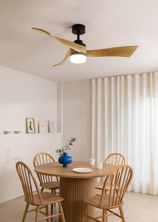 Buy WIND CURVE - Silent 40W ceiling fan Ø132 cm 100% wood