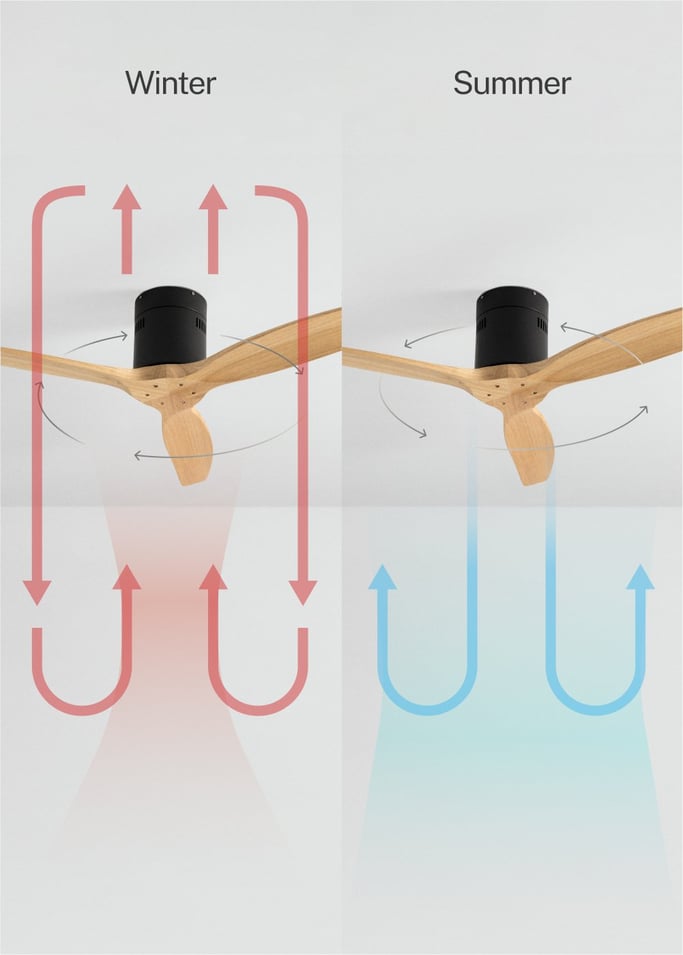 WIND CALM - Quiet 40W ceiling fan with technical ABS blades various sizes, gallery image 3