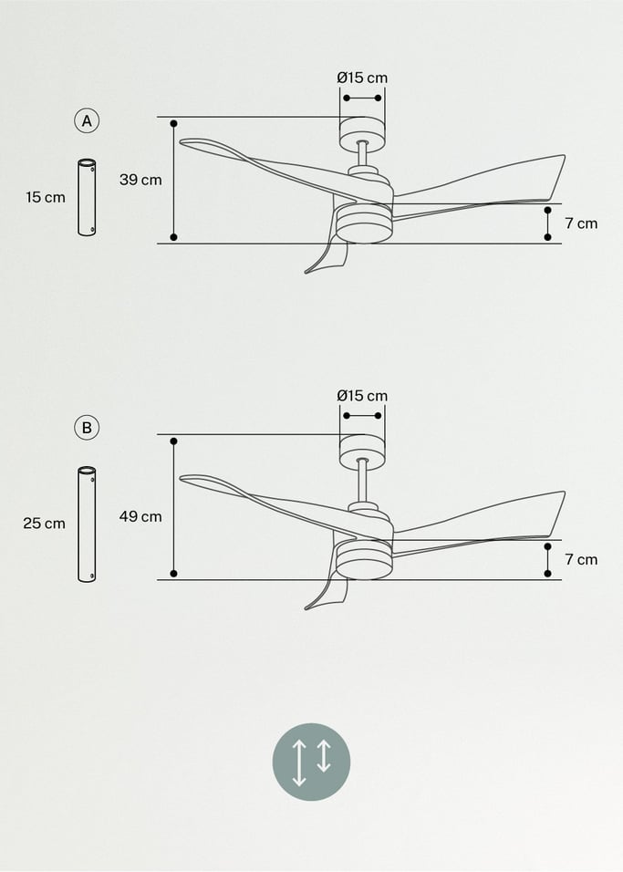 WIND CURVE - Silent 40W ceiling fan Ø132 cm 100% wood, gallery image 7