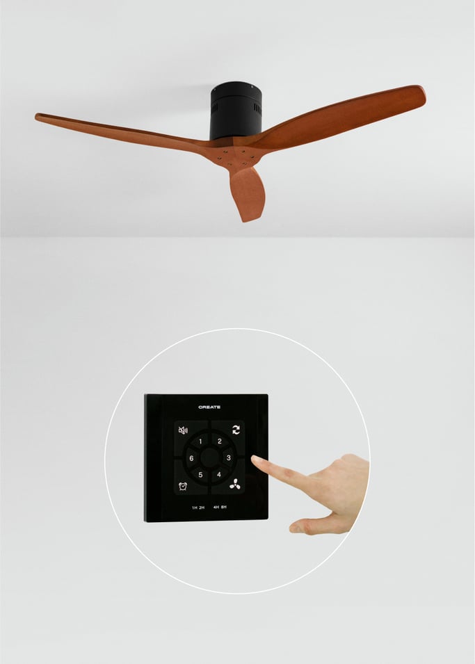 WIND CALM - Silent 40W ceiling fan Ø132 cm 100% wood, gallery image 1