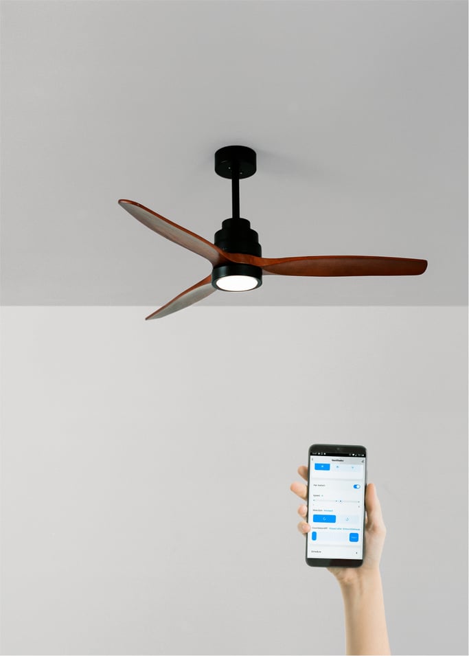 WIND STYLANCE - Silent 40W ceiling fan Ø132 cm 100% Holz, gallery image 1