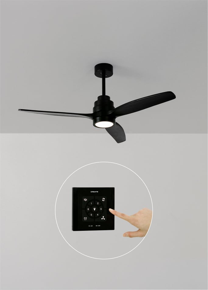 WIND STYLANCE - Silent 40W ceiling fan Ø132 cm with 15W LED light, gallery image 1