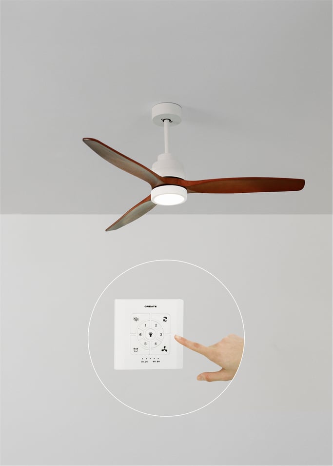WIND STYLANCE - Silent 40W ceiling fan Ø132 cm with 15W LED light, gallery image 1