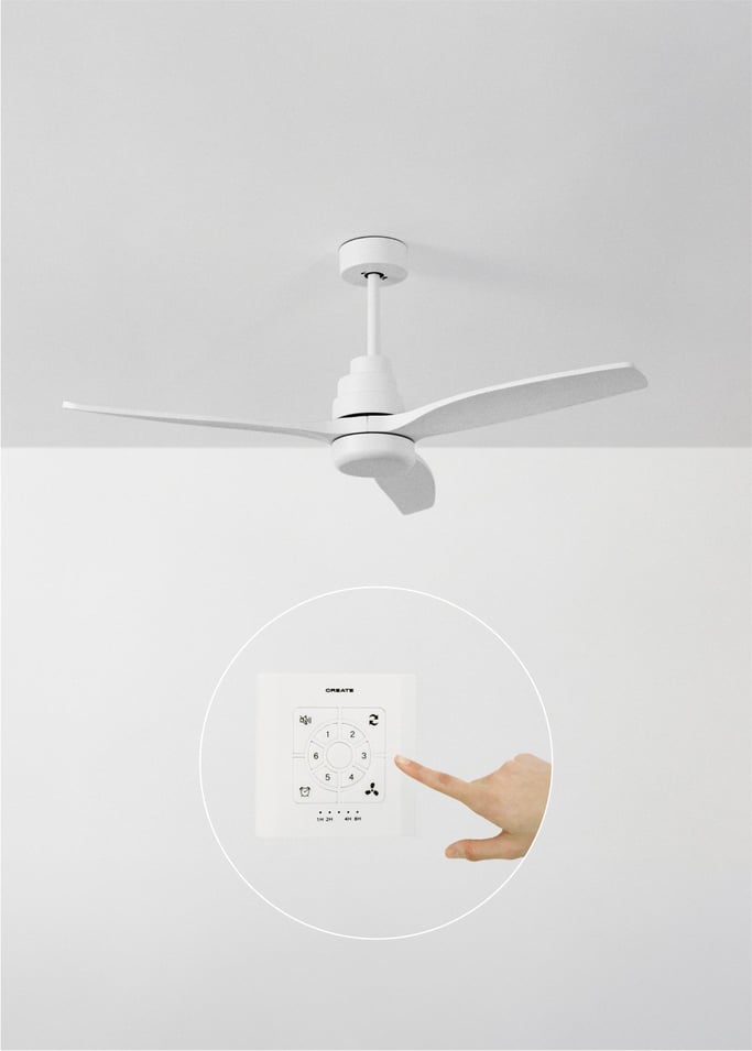 WIND STYLANCE - Silent 40W ceiling fan Ø132 cm with 15W LED light, gallery image 1