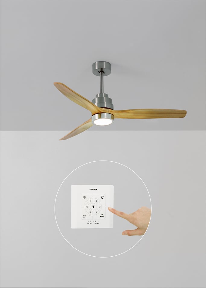 WIND STYLANCE - Silent 40W ceiling fan Ø132 cm 100% Holz, gallery image 1