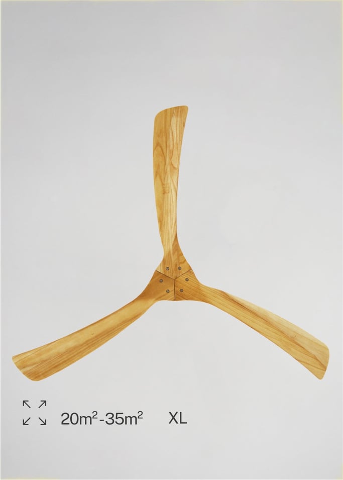WIND LARGE - Silent 40W ceiling fan Ø152 cm 100% wood, gallery image 5