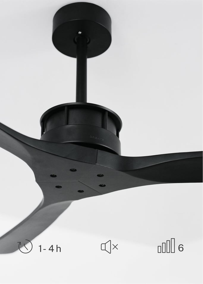 WIND LARGE - Silent 40W ceiling fan Ø152 cm 100% wood, gallery image 4