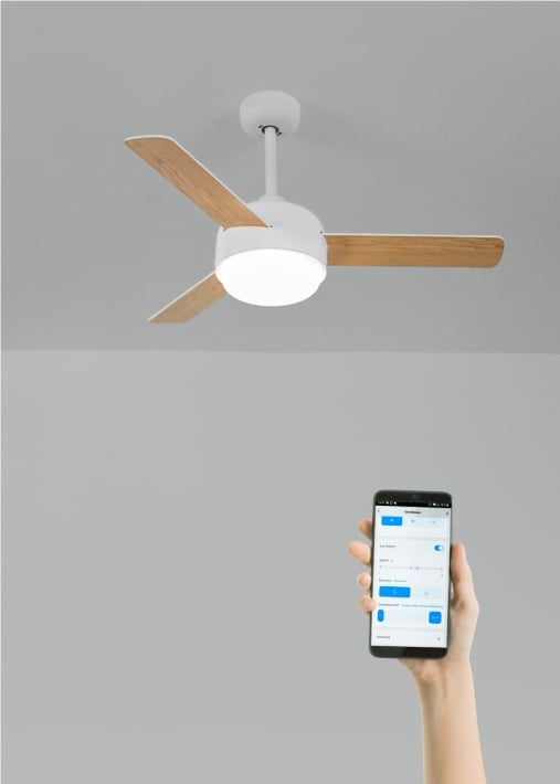 Buy WIND BALL - Silent 40W ceiling fan Ø112 cm with 15W LED light