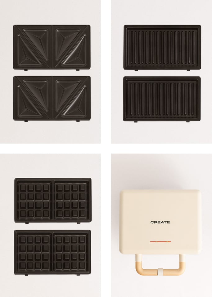 STONE STUDIO - Sandwich grill and waffle maker with removable plates, gallery image 7