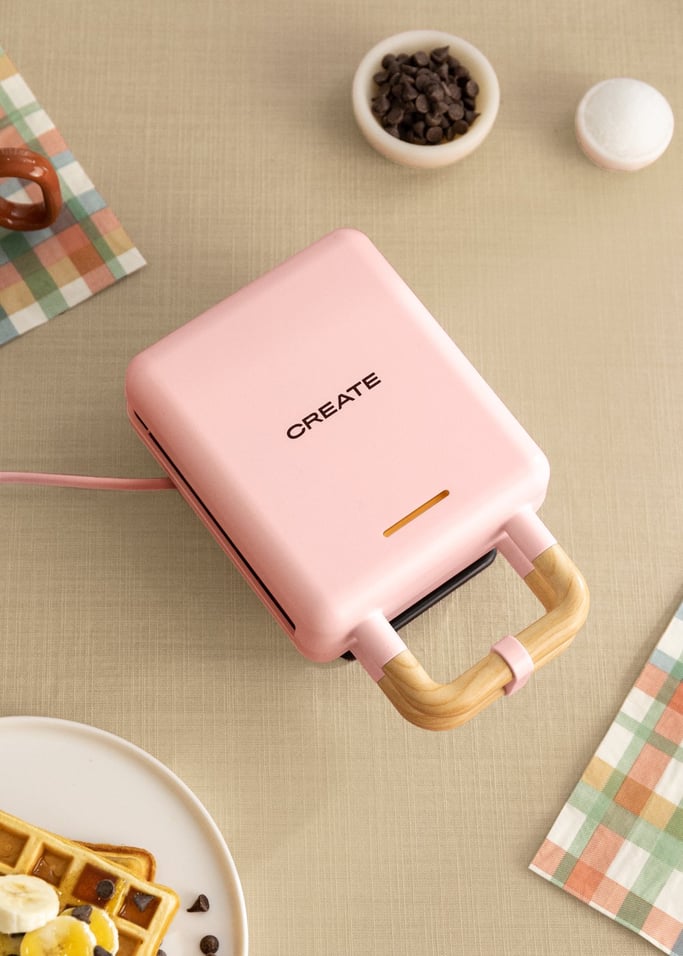 CREATE STONE STUDIO Sandwich Maker and Waffle Iron in Pastel Pink